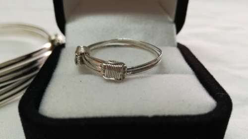 Sterling silver bangle and ring set