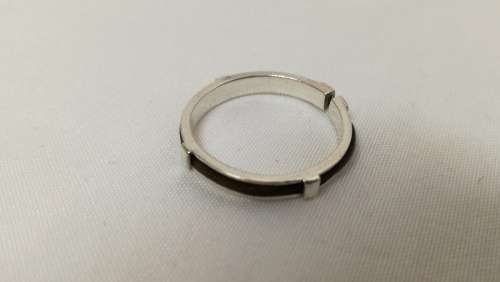 Sterling silver bangle and ring set with elephant hair