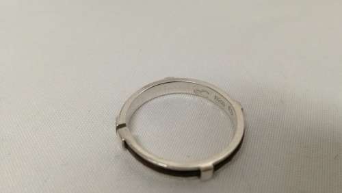 Sterling silver bangle and ring set with elephant hair