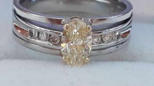 Platinum and 18k diamond ring