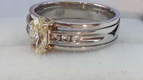 Platinum and 18k diamond ring
