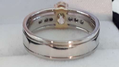 Platinum and 18k diamond ring