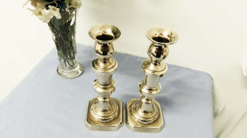Vintage brass candle holders