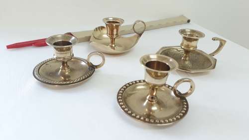 Vintage brass candle holders