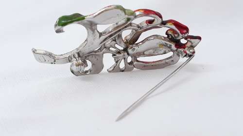 Rhodesian Flame Lily brooch and earrings