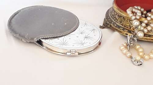Vintage German silver compact