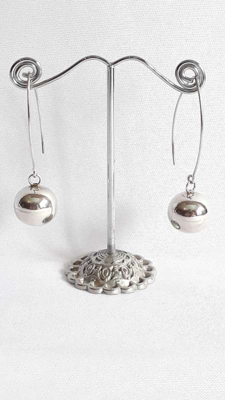 Sterling silver ball earrings