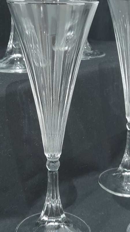 Vintage crystal champagne flutes