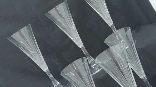 Vintage crystal champagne flutes