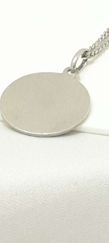 Sterling silver St Christopher disc on chain