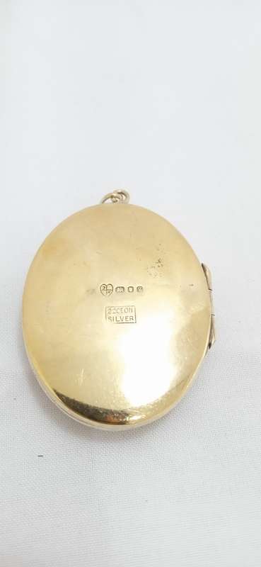 Vintage sterling silver locket with enamel