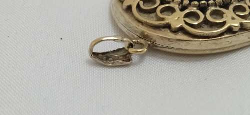 Vintage sterling silver locket with enamel