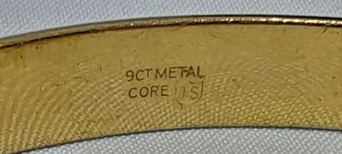 Vintage 9ct gold Metal Core bangle