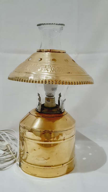Vintage brass on copper lamp