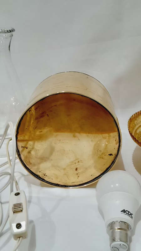Vintage brass on copper lamp