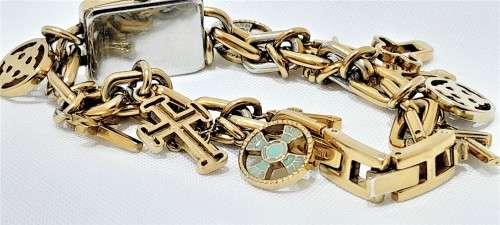 Fossil Cross charm bracelet watch
