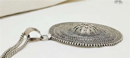 Sterling silver chunky boho style pendant and chain