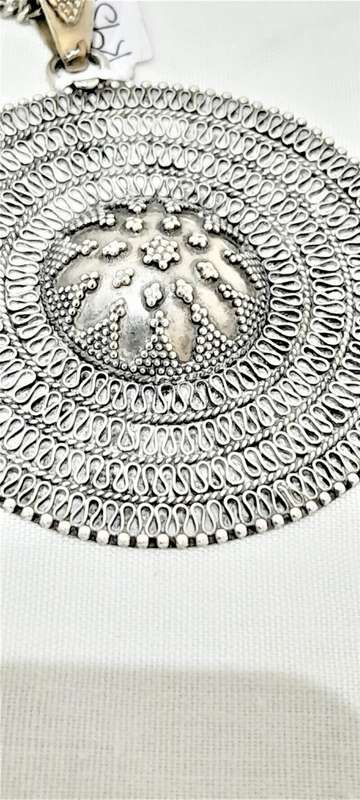 Sterling silver chunky boho style pendant and chain