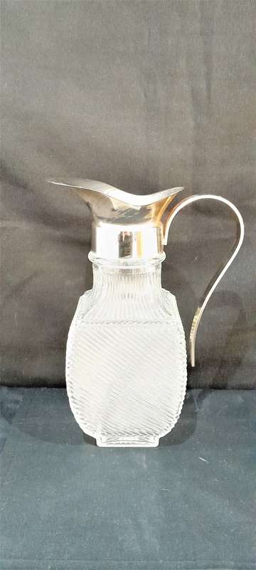 Vintage crystal and silver plate pitcher