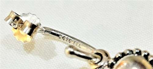Pandora sterling silver `Mi Amor` earrings