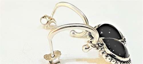 Pandora sterling silver `Mi Amor` earrings