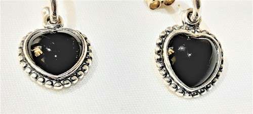Pandora sterling silver `Mi Amor` earrings