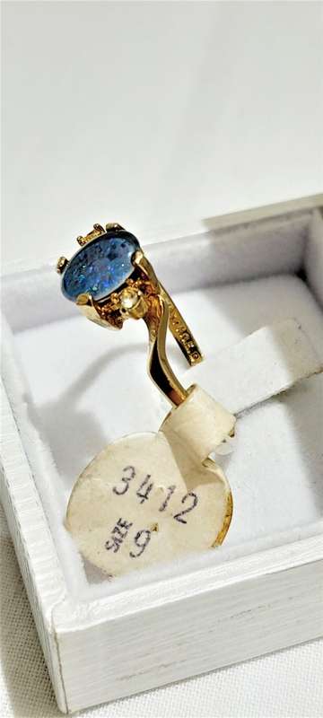 18k Gold plated opal ring