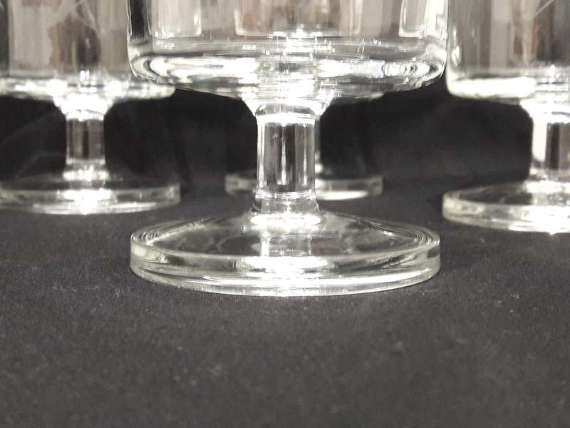 1950s etched wine goblets