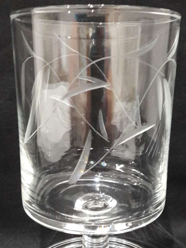 1950s etched wine goblets