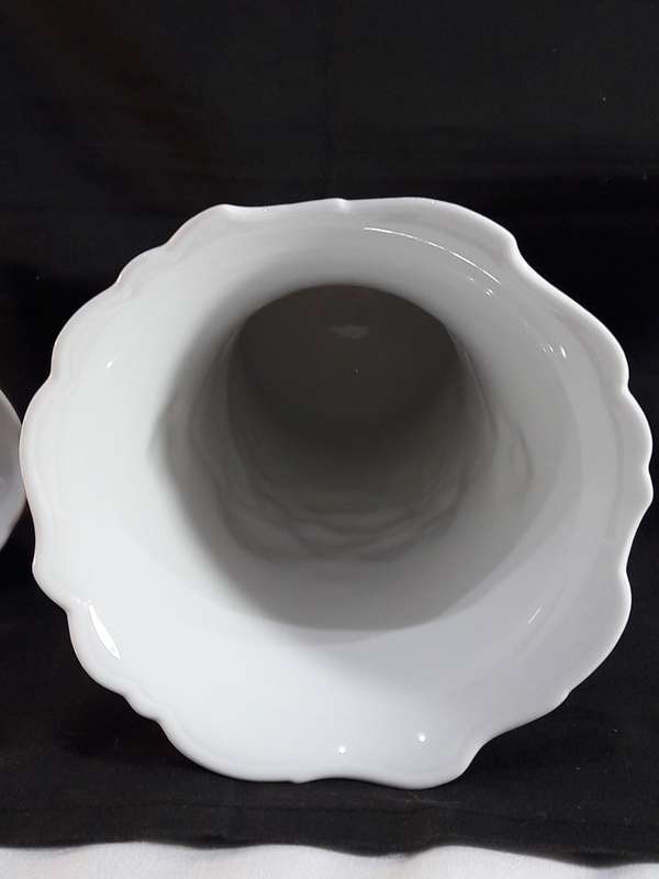 1970s Kaiser bisque porcelain vase and candle holders
