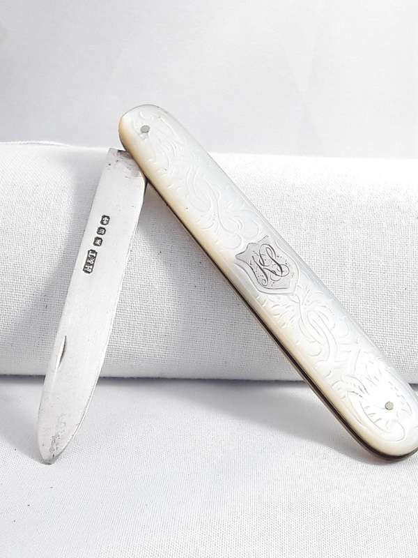 Antique H&T sterling silver fruit knife