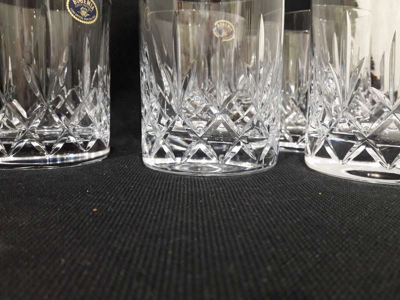 Vintage Bohemia crystal whiskey tumblers