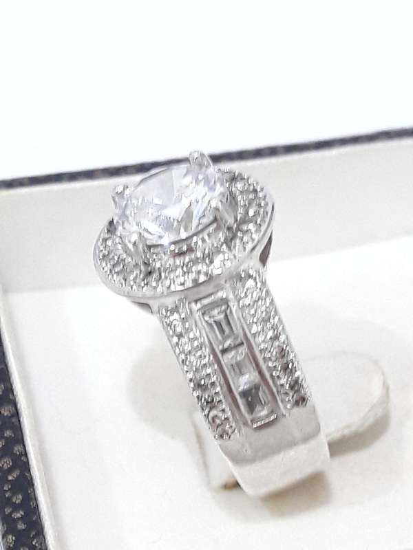 Sterling silver and cubic zirconia ring