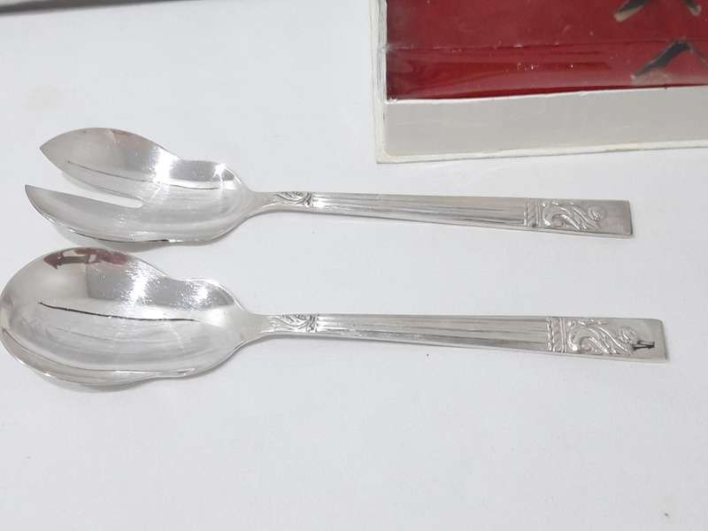 Vintage Angora silver plate salad servers