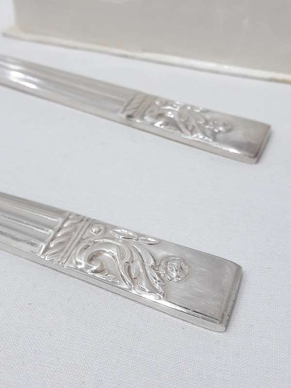 Vintage Angora silver plate salad servers