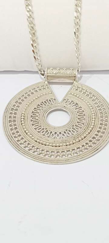 Sterling silver large pendant on chain