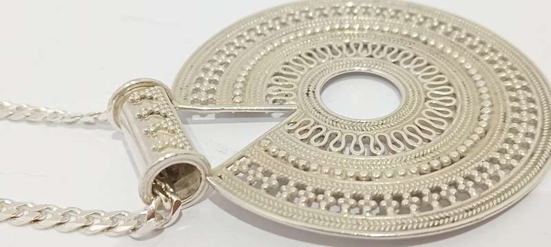 Sterling silver large pendant on chain