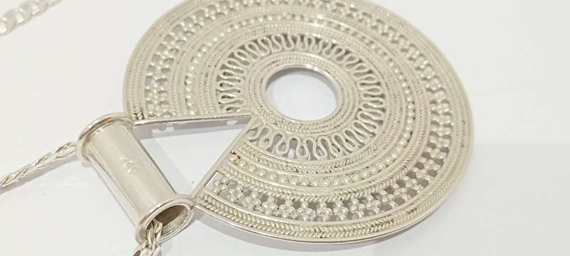 Sterling silver large pendant on chain