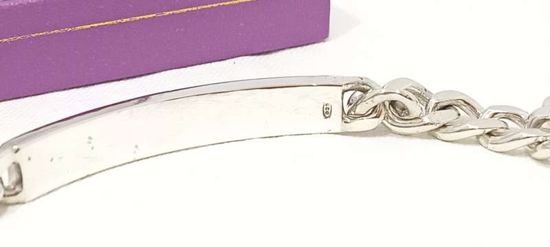 Sterling silver men`s ID bracelet