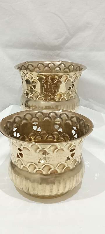 Vintage brass on copper planters