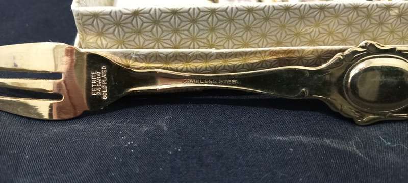 Vintage Eetrite 24k gold plated cutlery set
