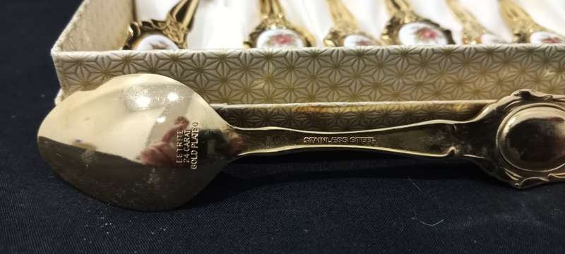 Vintage Eetrite 24k gold plated cutlery set