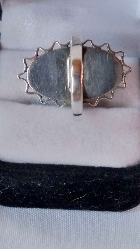 Vintage silver ring with black tiger eye