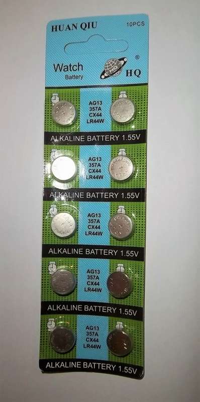 BATTERY LR44W, AG13,357A,CX44 - 10 PACK BATTERIES