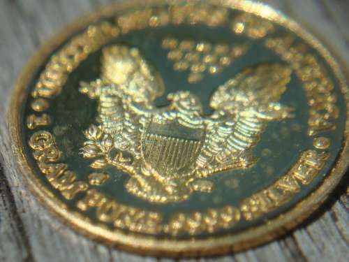 Lot of 24ct Gold Plated .999 Silver Liberty 1 gram Coins - 5 x Coins - One bid takes all.