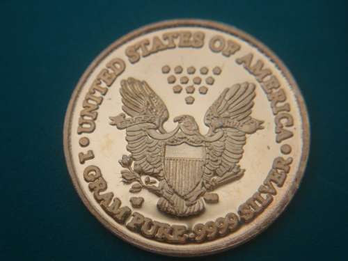 Lot of 24ct Gold Plated .999 Silver Liberty 1 gram Coins - 5 x Coins - One bid takes all.