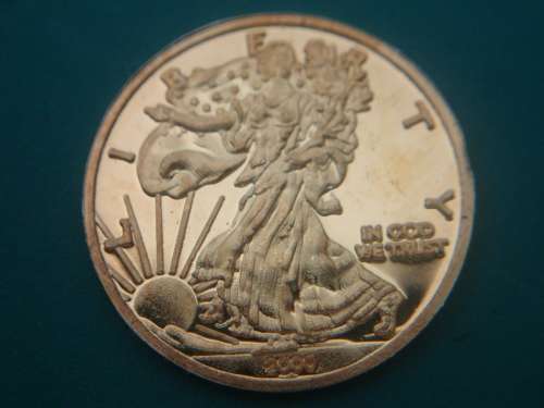 Lot of 24ct Gold Plated .999 Silver Liberty 1 gram Coins - 5 x Coins - One bid takes all.