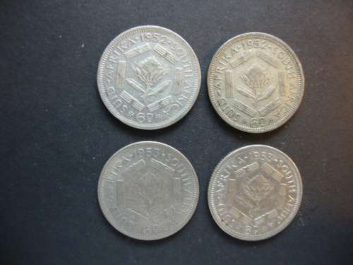 Lot of FOUR Silver Sixpence - One bid takes all.