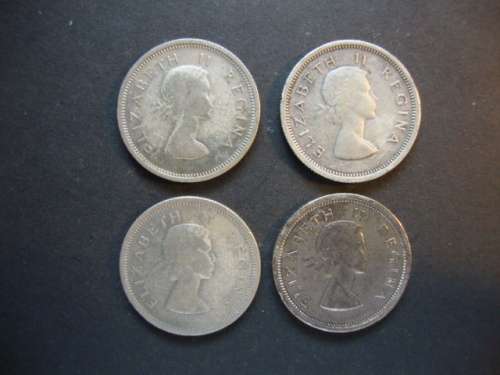 Lot of FOUR Silver Sixpence - One bid takes all.
