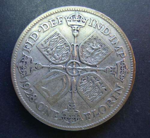 1928 Silver British Florin